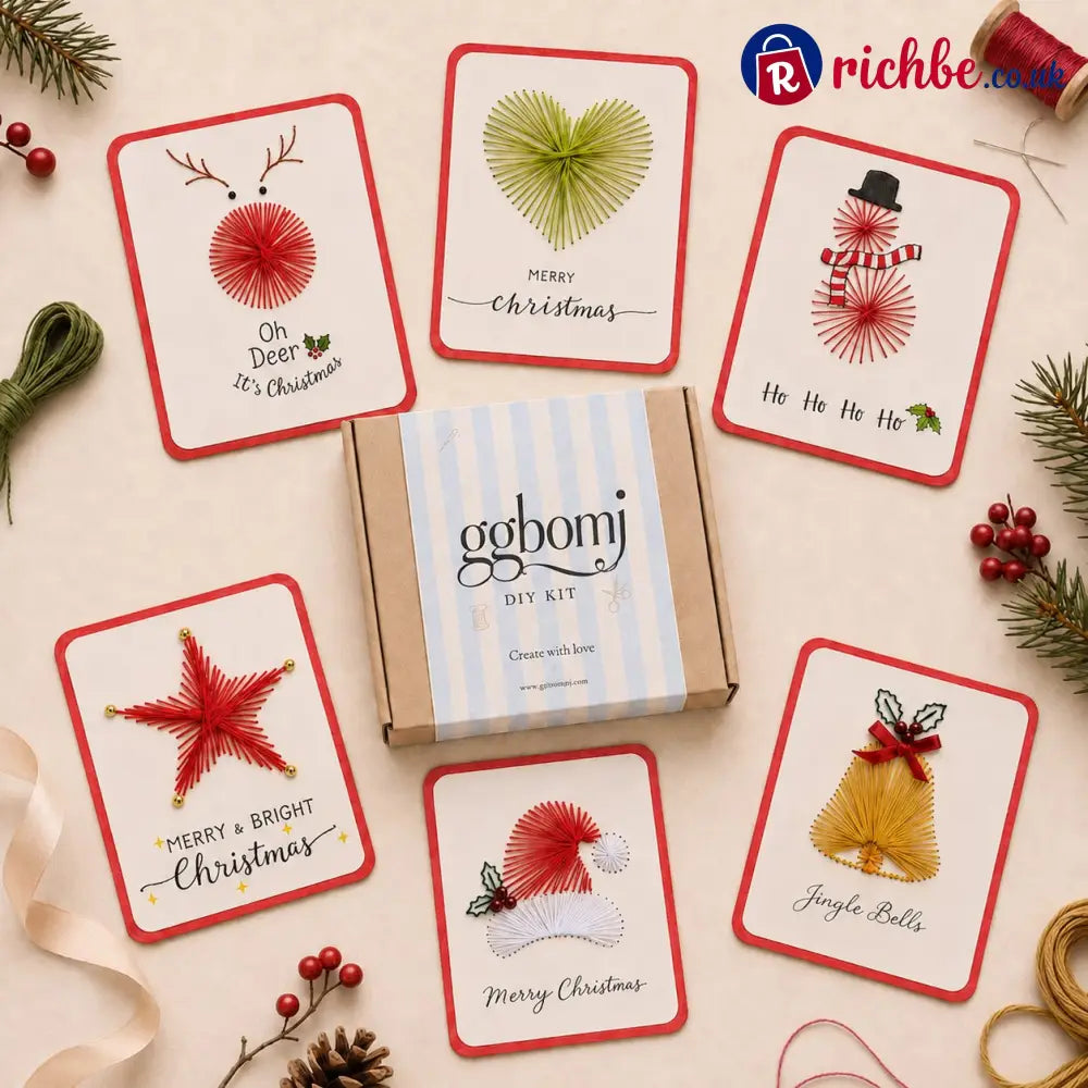 🎄🧵Christmas String Art Greeting Card DIY Kit - C (6‑Pcs) - Kids & Gift,Toys