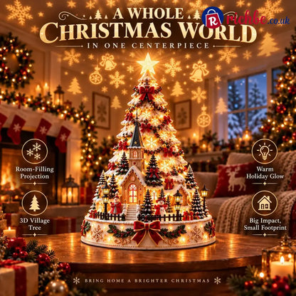 🎄Christmas Village Projection Centerpiece – 4 Themed Villages