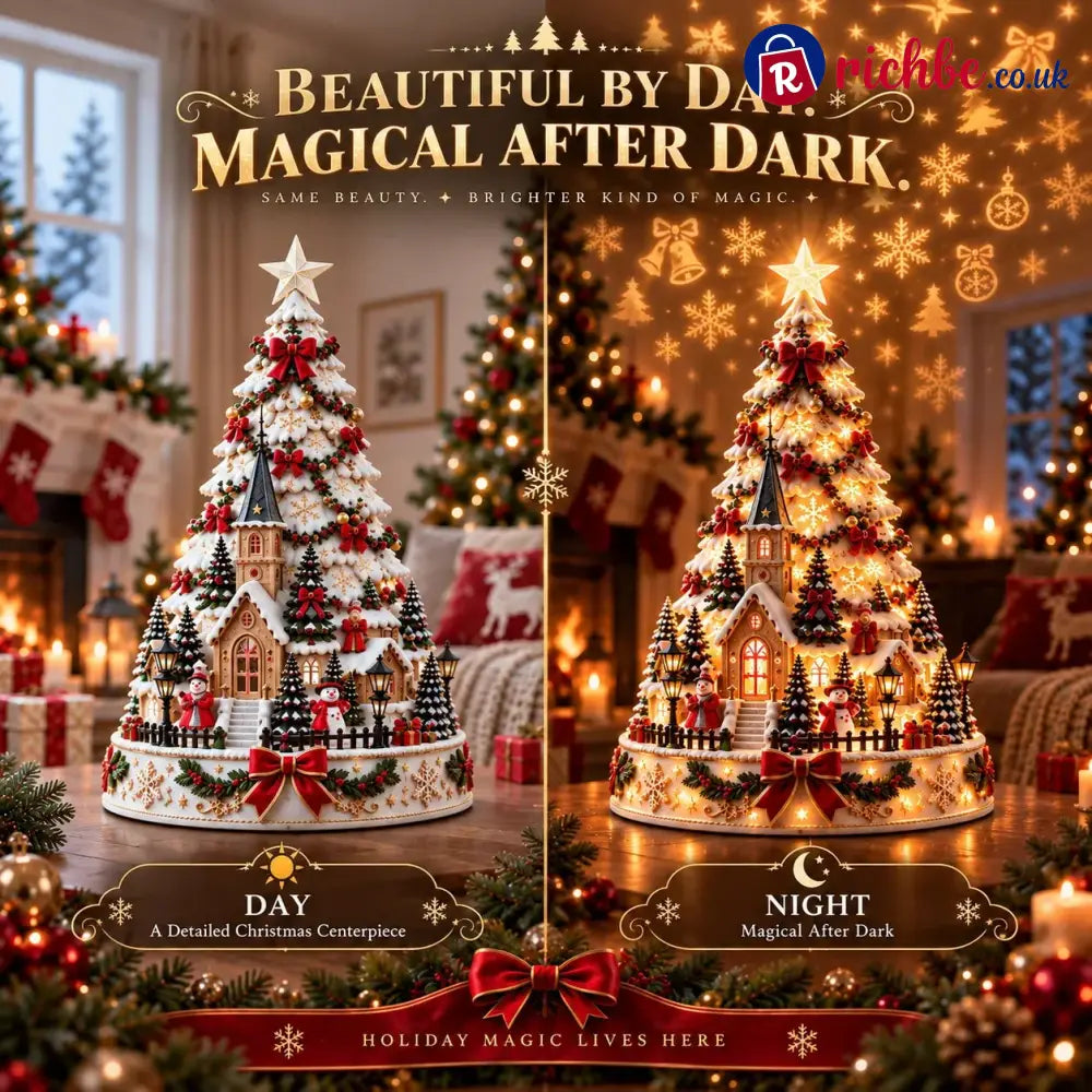 🎄Christmas Village Projection Centerpiece – 4 Themed Villages