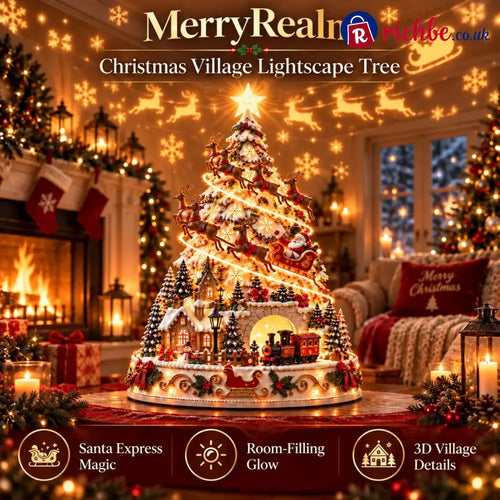 🎄Christmas Village Projection Centerpiece – 4 Themed Villages