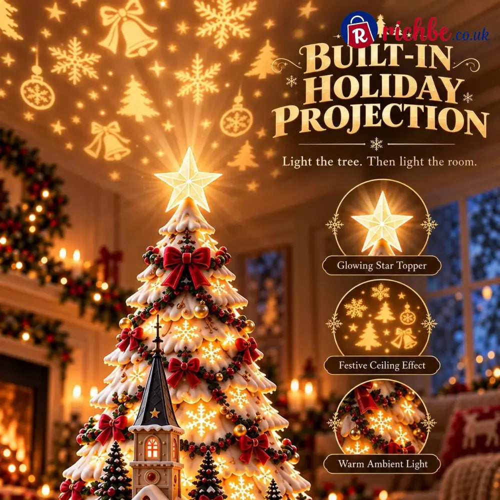 🎄Christmas Village Projection Centerpiece – 4 Themed Villages