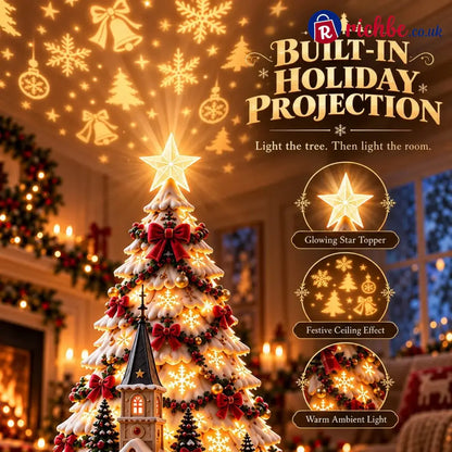 🎄Christmas Village Projection Centerpiece – 4 Themed Villages