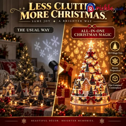 🎄Christmas Village Projection Centerpiece – 4 Themed Villages