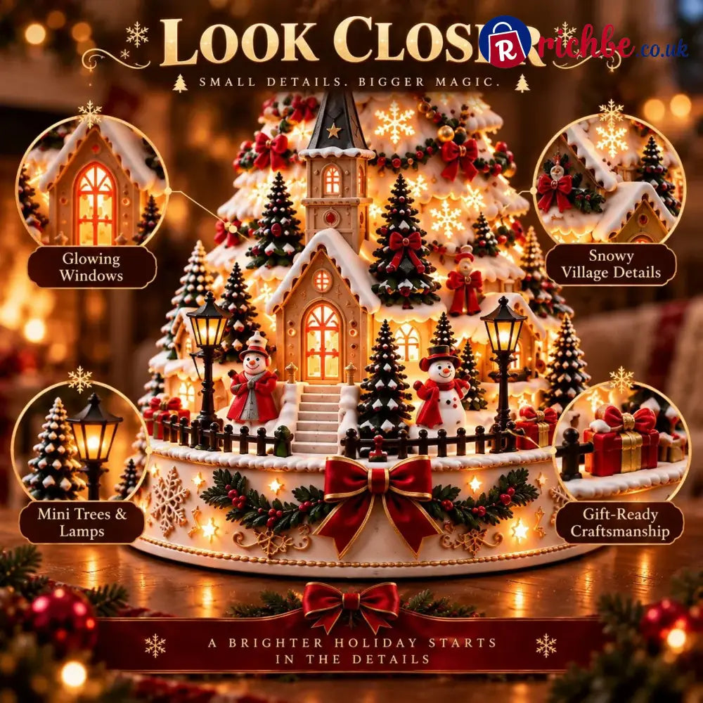 🎄Christmas Village Projection Centerpiece – 4 Themed Villages