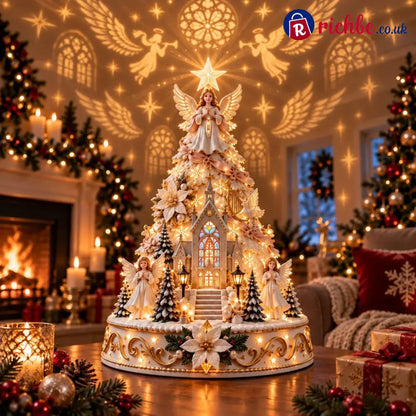 🎄Christmas Village Projection Centerpiece – 4 Themed Villages - 👼 Angel Chapel