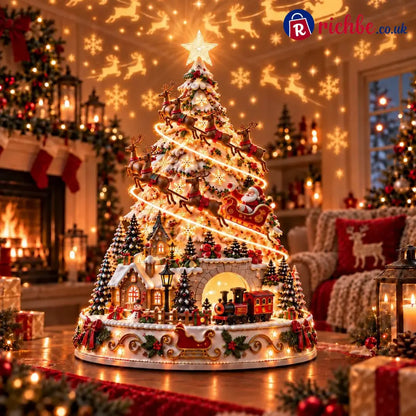 🎄Christmas Village Projection Centerpiece – 4 Themed Villages - 🎅 Santa Express