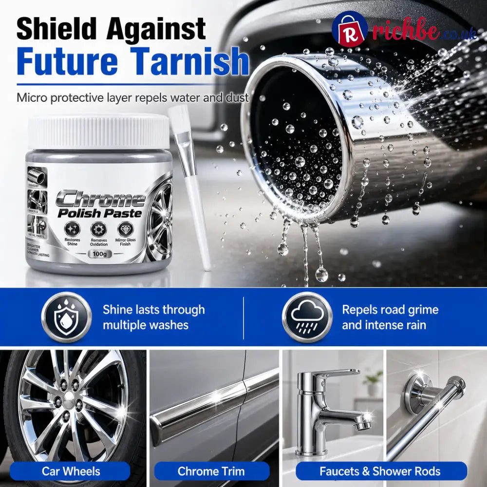 ✨ Chrome Polish Paste & Brush | 100g - Car Accessories