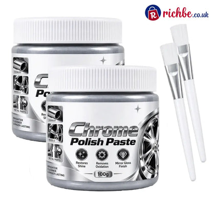 ✨ Chrome Polish Paste & Brush | 100g - Car Accessories