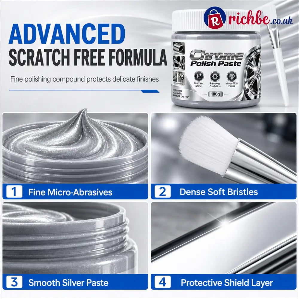 ✨ Chrome Polish Paste & Brush | 100g - Car Accessories