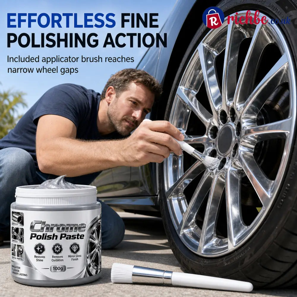 ✨ Chrome Polish Paste & Brush | 100g - Car Accessories