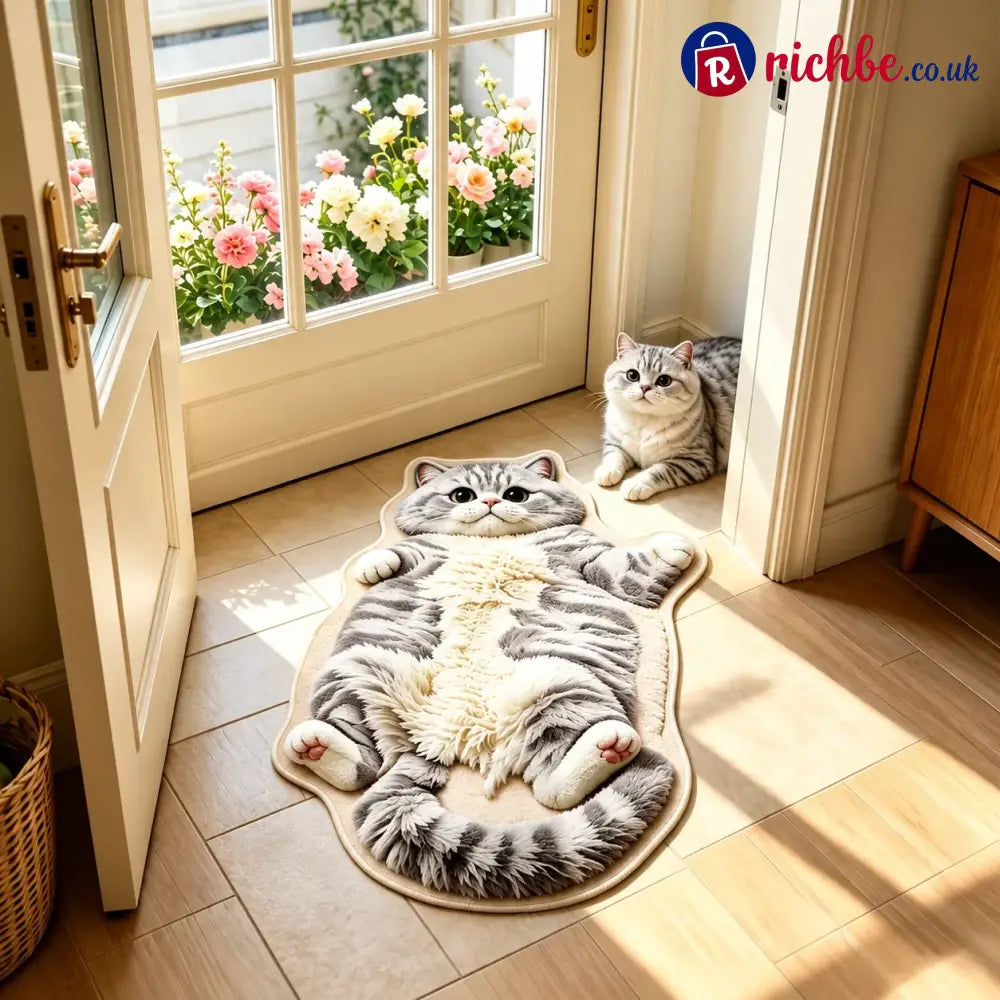 Chubby Tabby Cat Shaped Rug 🐱🤎