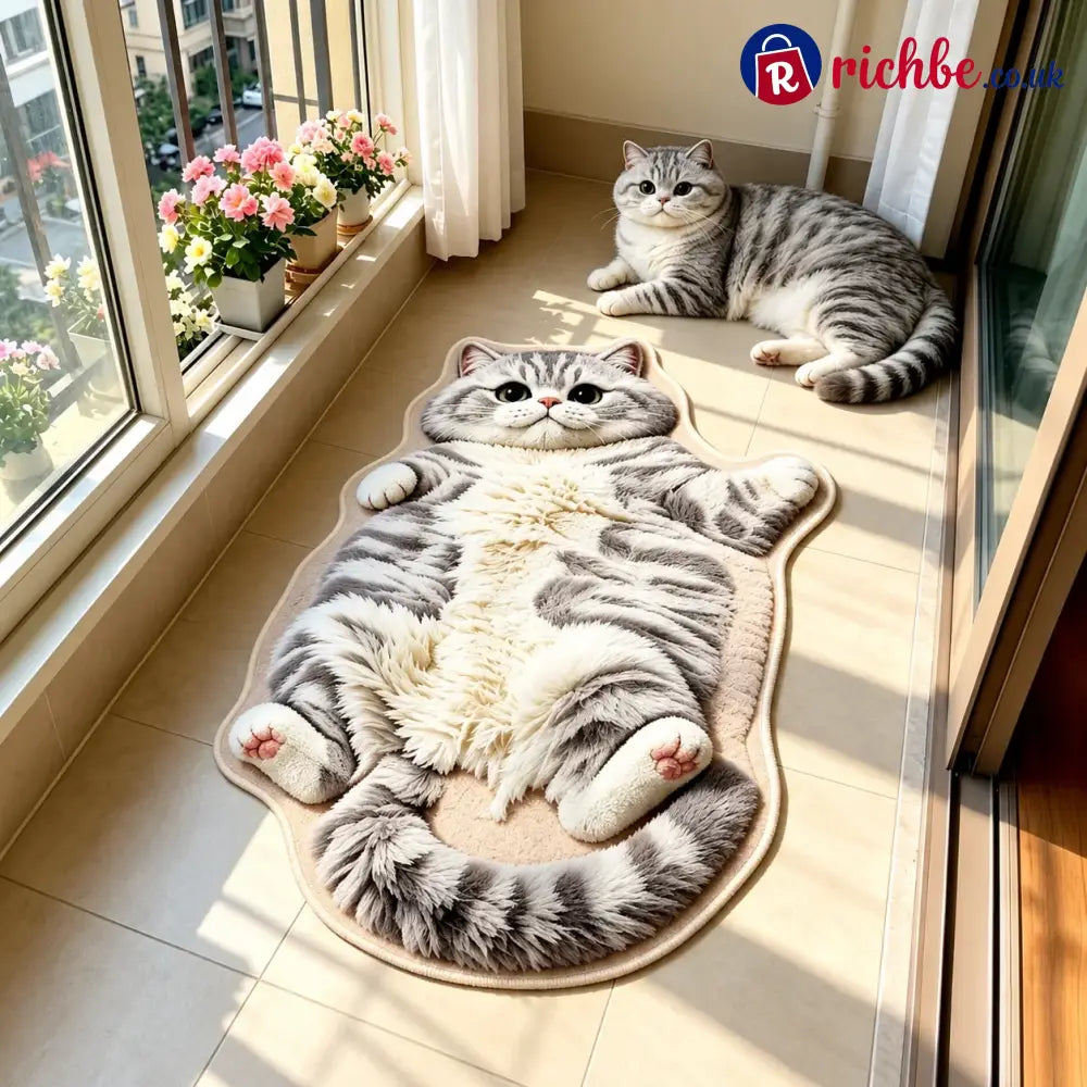 Chubby Tabby Cat Shaped Rug 🐱🤎