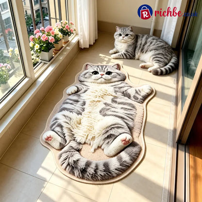 Chubby Tabby Cat Shaped Rug 🐱🤎