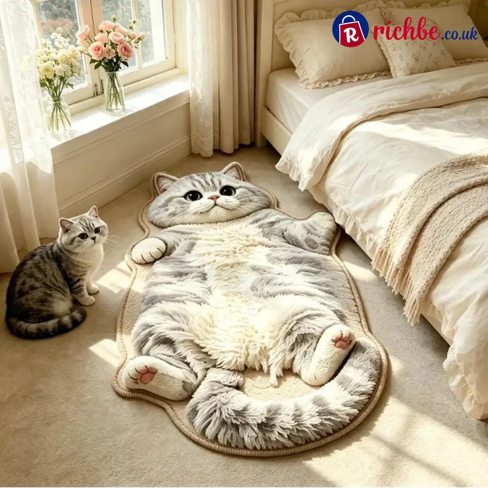 Chubby Tabby Cat Shaped Rug 🐱🤎