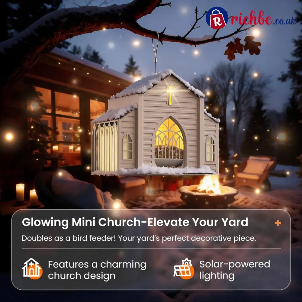 🔥✝️Church-Shaped Metal Solar Bird Feeder(✨Same as in the video)
