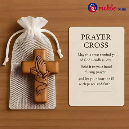 Classic Wooden Pocket Prayer Cross Gift Ensemble: A Cherished Symbol of Peace