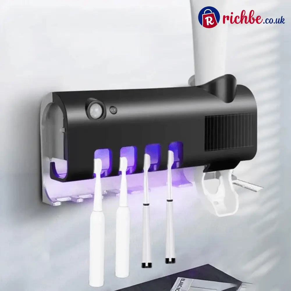 🎁Clearance Sale 49% OFF💥Smart UV Sterilizing Toothbrush Holder🦷 - Black - Houseware & Kitchen