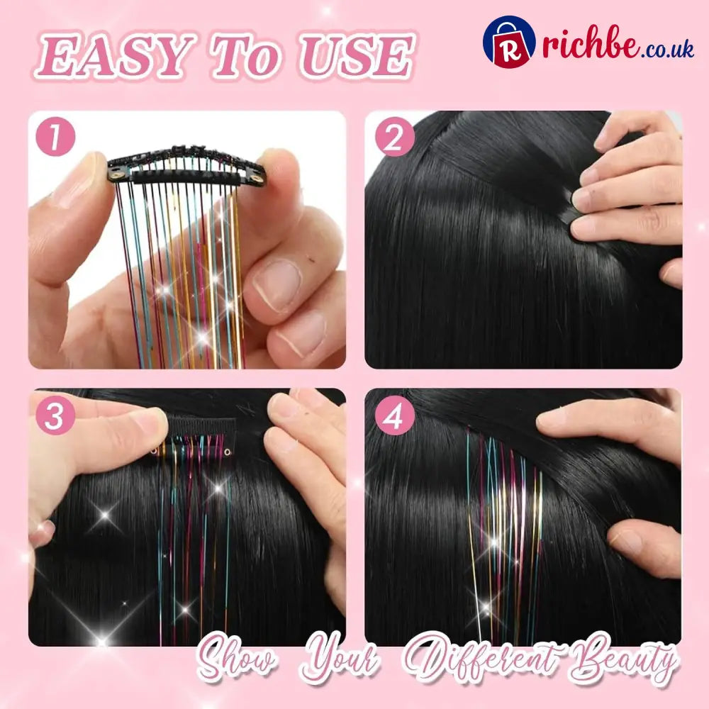 ✨Clip-in Tinsel Hair Extensions(A set of 10pieces)
