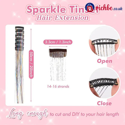 ✨Clip-in Tinsel Hair Extensions(A set of 10pieces)