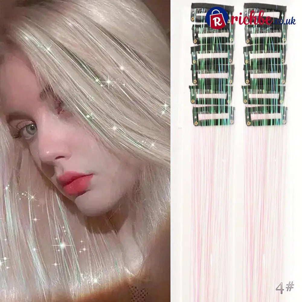 ✨Clip-in Tinsel Hair Extensions(A set of 10pieces) - 🤍 Pearl White