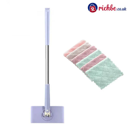 🧹Cloth clip-on mop - 70cm /27.56in purple + Magic Cleaning Cloth*10