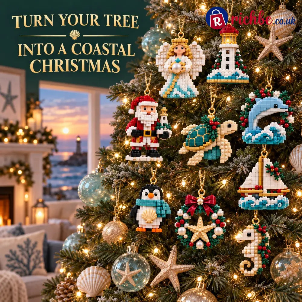 🧱🌊 Coastal Christmas 24-Day Mini Brick Ornament Advent Calendar🎁
