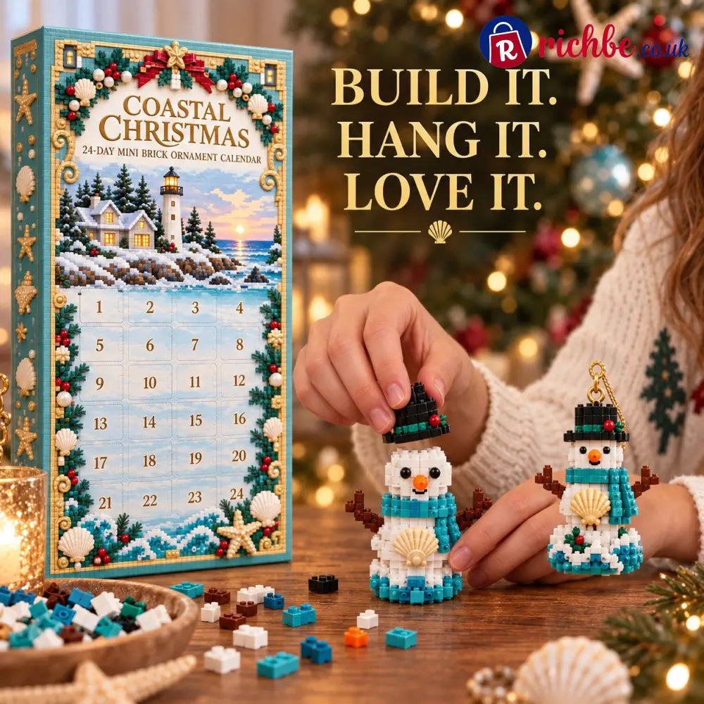 🧱🌊 Coastal Christmas 24-Day Mini Brick Ornament Advent Calendar🎁