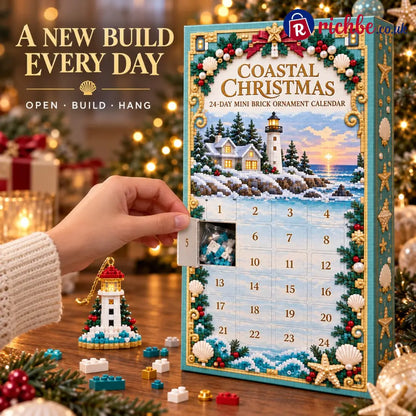 🧱🌊 Coastal Christmas 24-Day Mini Brick Ornament Advent Calendar🎁