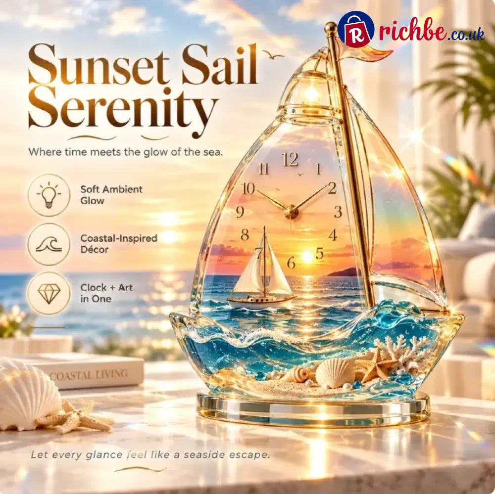 🌊 Coastal Glow Crystal Clock Collection, Bring the Beauty of the Sea Home ✨ - Variant 1