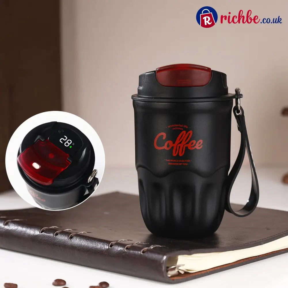 🔥Coffee Vacuum Flask - Black / 🔥🔥Smart temperature display