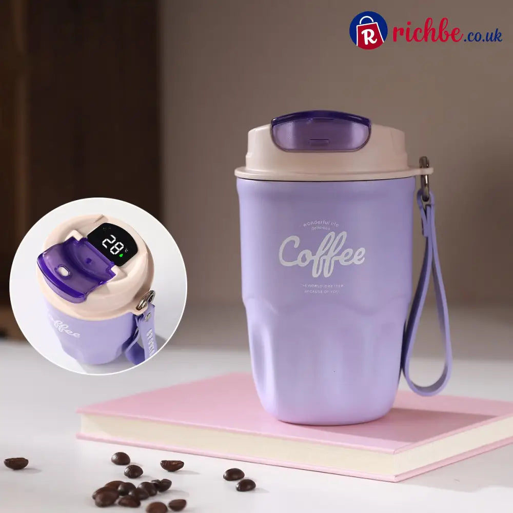 🔥Coffee Vacuum Flask - Purple / 🔥🔥Smart temperature display
