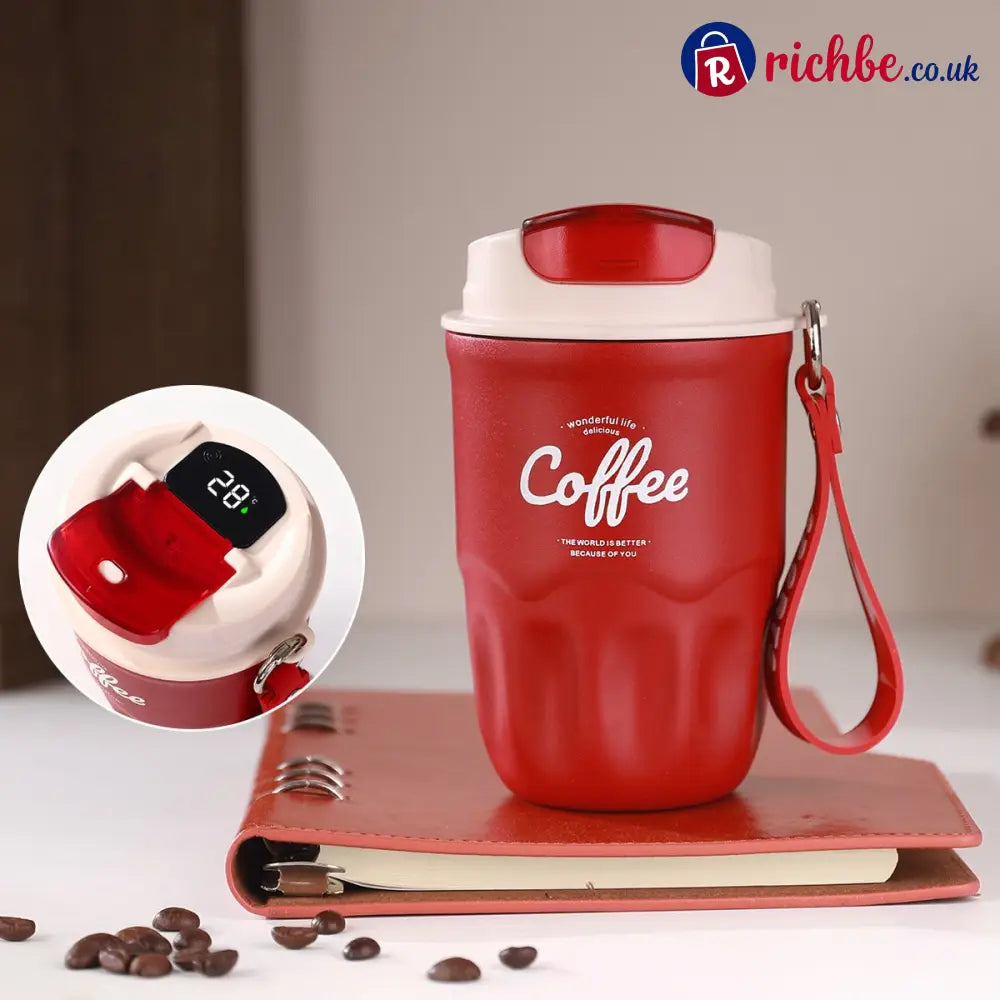 🔥Coffee Vacuum Flask - Red / 🔥🔥Smart temperature display