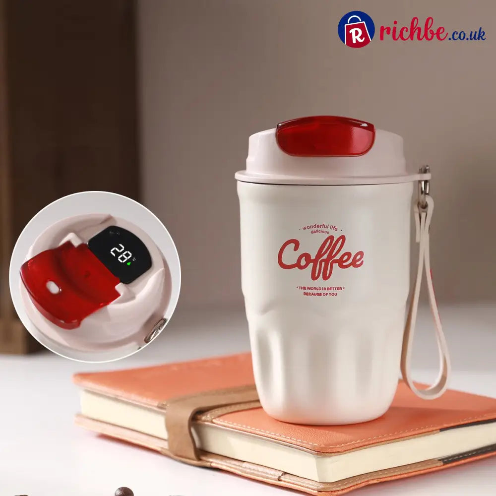 🔥Coffee Vacuum Flask - White / 🔥🔥Smart temperature display
