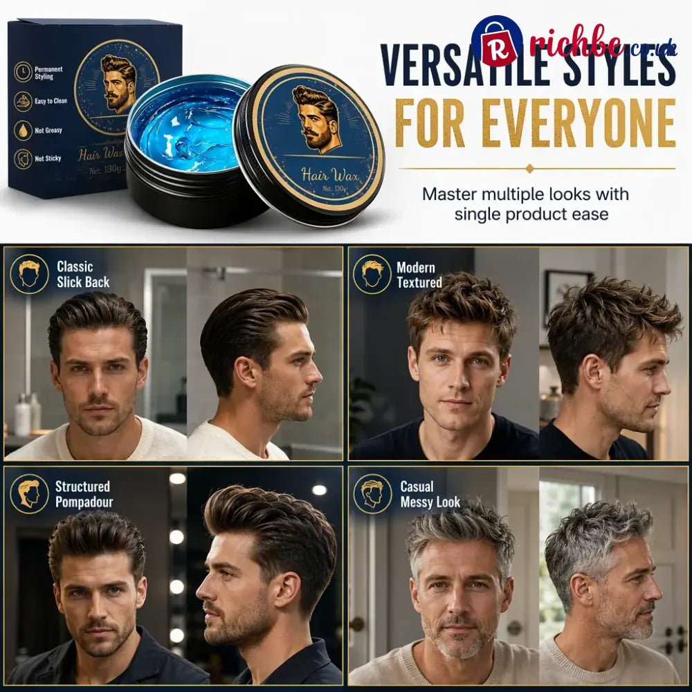 Cologne Scented Men’s Hair Pomade 130g Long Lasting Hold and Volumizing Styling Wax - 130g