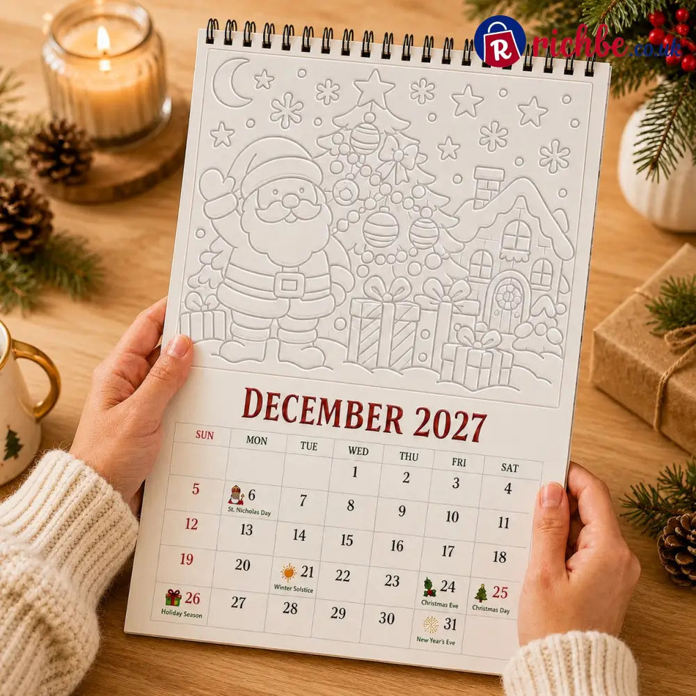 🔥🎨Color The Year 2027: Trace-By-Groove Creative Calendar📅| Seasonal Guided Coloring Wall Calendar With Markers - All