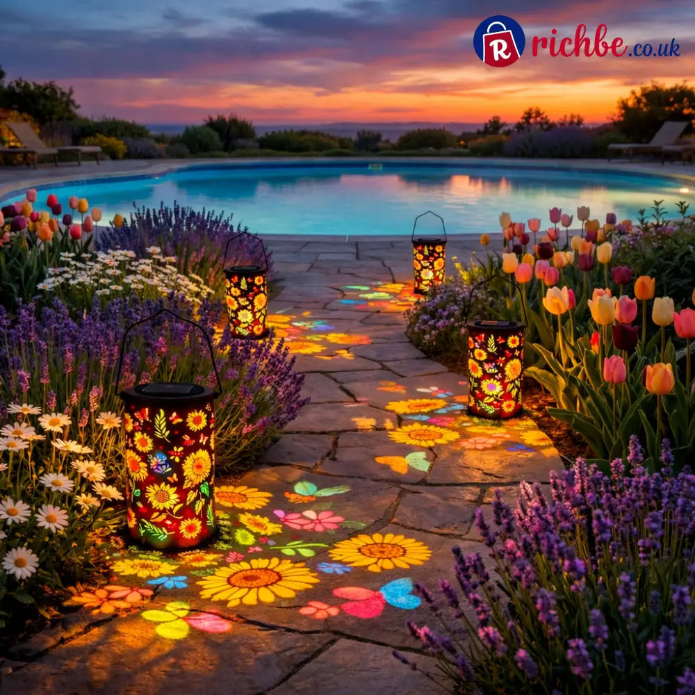 Colorful Sunflower Glow Solar Garden Lantern