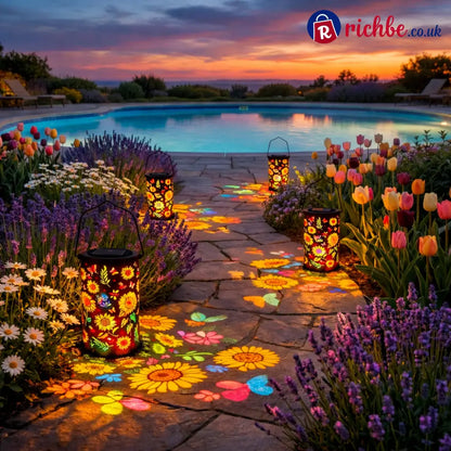 Colorful Sunflower Glow Solar Garden Lantern