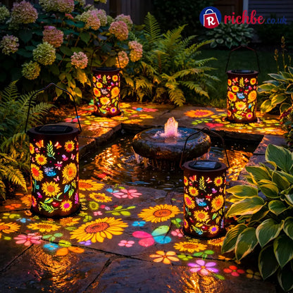 Colorful Sunflower Glow Solar Garden Lantern