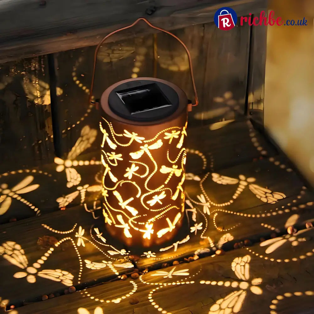 Colorful Sunflower Glow Solar Garden Lantern - Dragonfly tail
