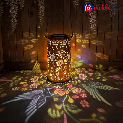Colorful Sunflower Glow Solar Garden Lantern - 🔥Four colorful hummingbirds