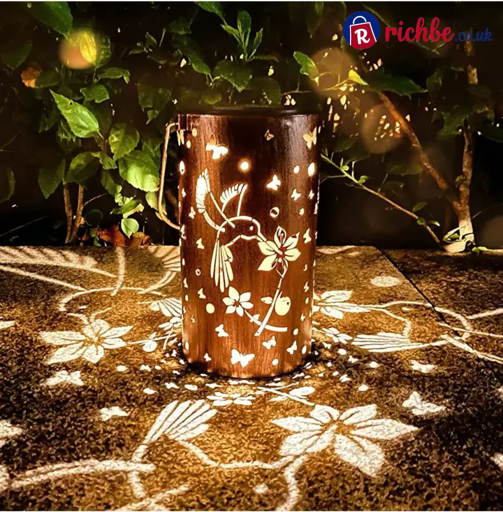 Colorful Sunflower Glow Solar Garden Lantern - Hummingbird