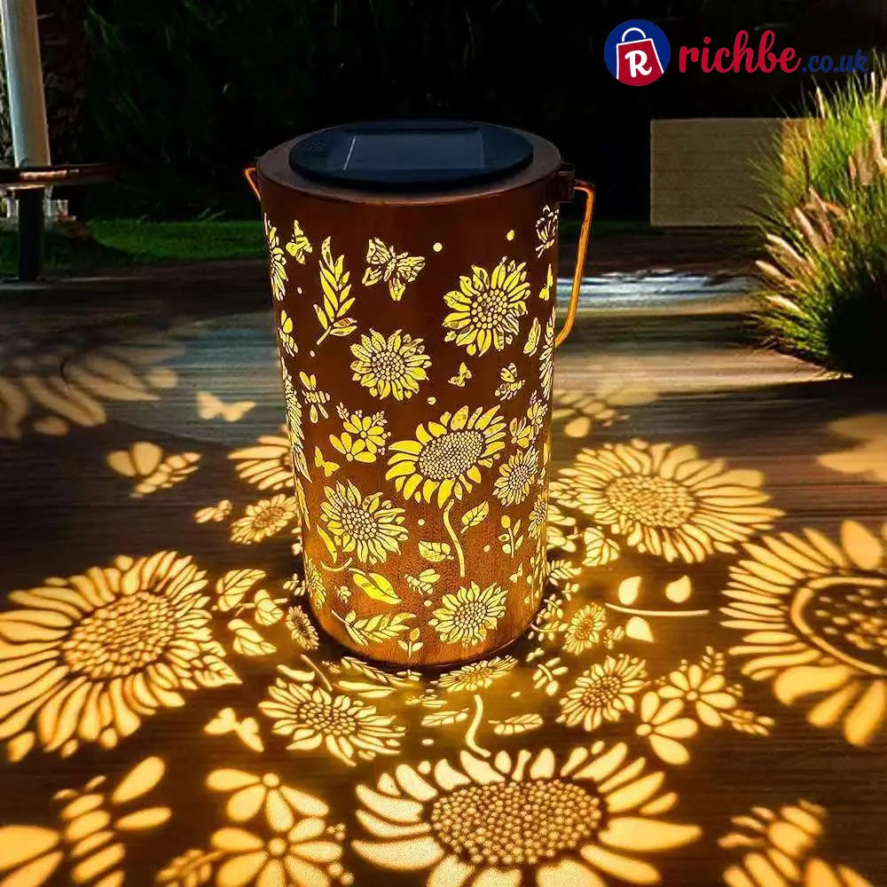 Colorful Sunflower Glow Solar Garden Lantern - Yellow sunflower