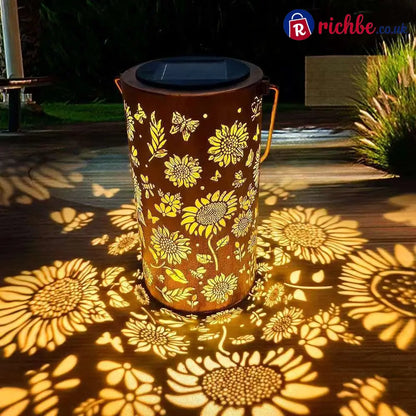 Colorful Sunflower Glow Solar Garden Lantern - Yellow sunflower