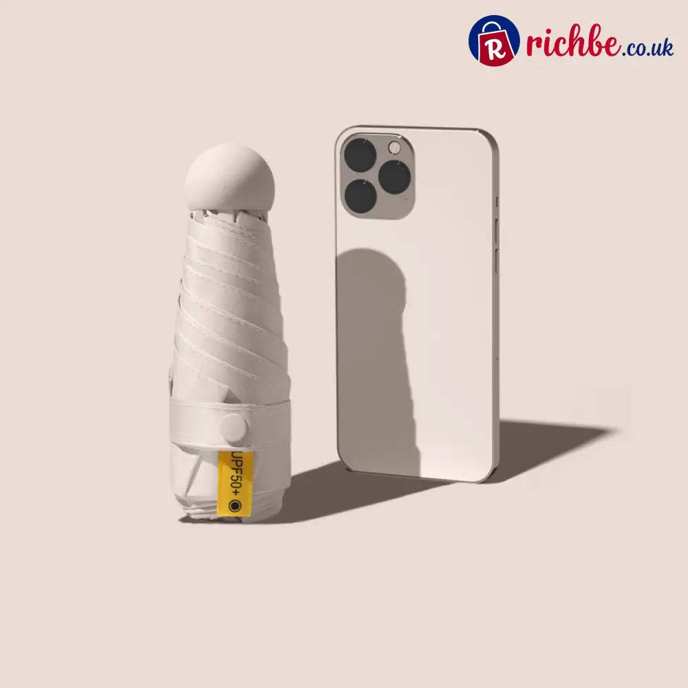 Compact Folding UV Protection Umbrella 🌂🔆 - Umbrella*1+ Capsule Case*1 / Beige - Hot sale