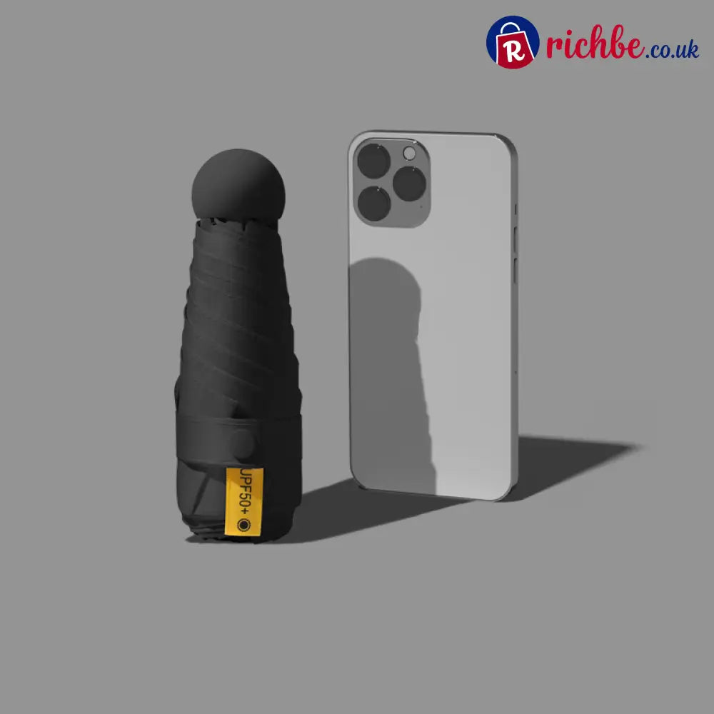 Compact Folding UV Protection Umbrella 🌂🔆 - Umbrella*1+ Capsule Case*1 / Black - Hot sale