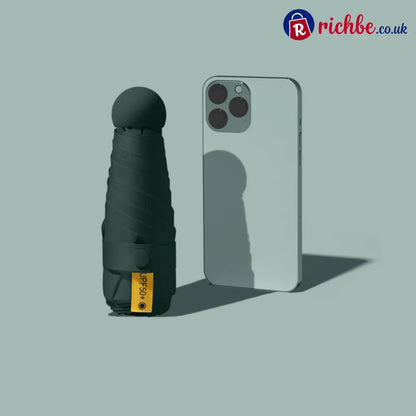 Compact Folding UV Protection Umbrella 🌂🔆 - Umbrella*1+ Capsule Case*1 / Dark Green - Hot sale