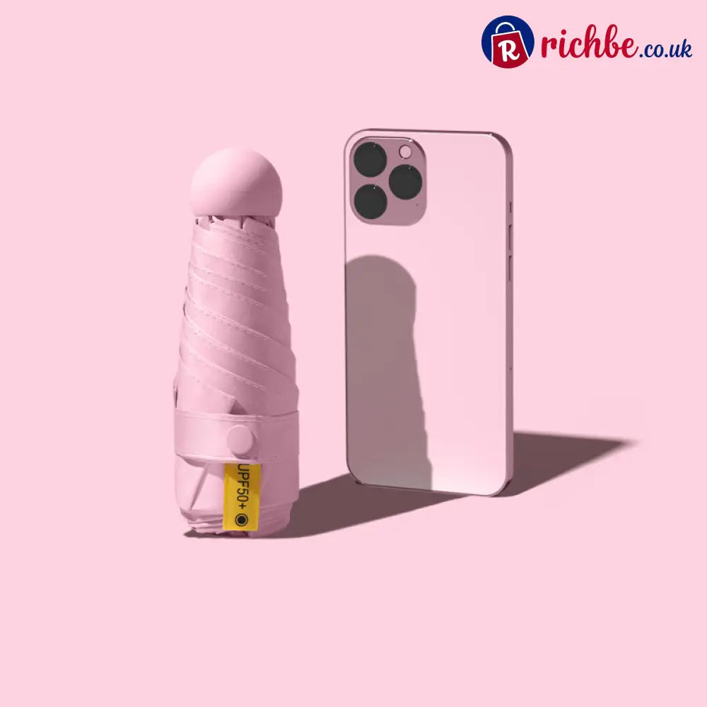 Compact Folding UV Protection Umbrella 🌂🔆 - Umbrella*1+ Capsule Case*1 / Pink - Hot sale