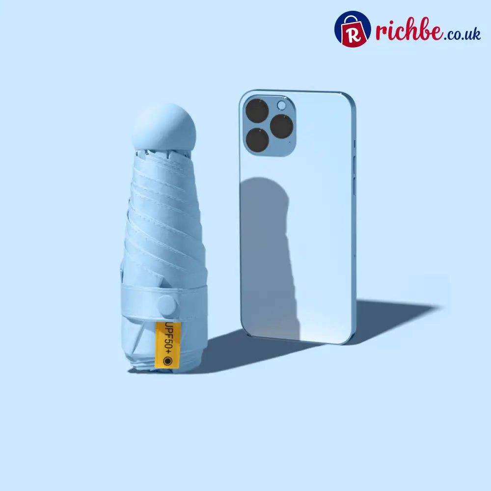 Compact Folding UV Protection Umbrella 🌂🔆 - Umbrella*1+ Capsule Case*1 / Sky Blue - Hot sale