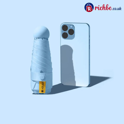 Compact Folding UV Protection Umbrella 🌂🔆 - Umbrella*1+ Capsule Case*1 / Sky Blue - Hot sale