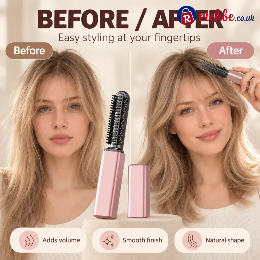 ✨ Compact Wireless Hot Comb – Handy Bang Styling Companion!
